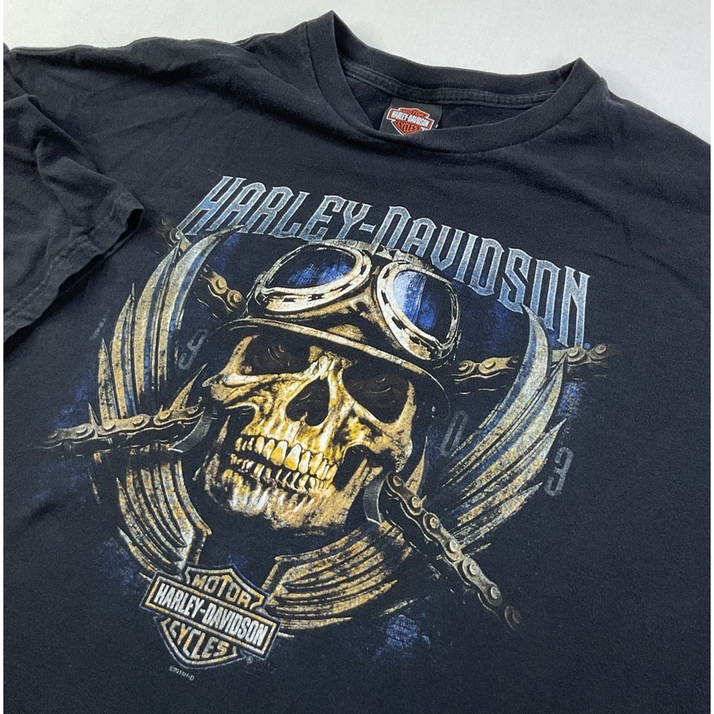 Harley Davidson T Shirt Mens 3XL Skull Biker Wings Thunder Tower West Graphic